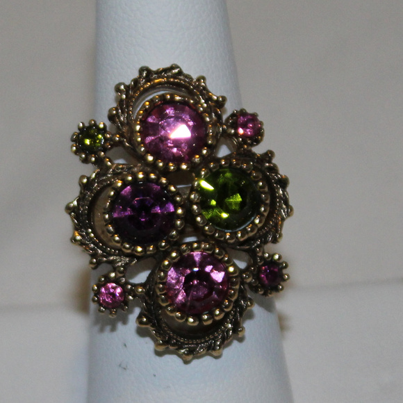Vintage Sarah Coventry Austrian Lights  Ring - Picture 1 of 6